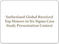 Sutherland Global Received Top Honors in Six Sigma Case Study Presentation Contest