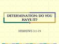 DETERMINATION: DO YOU HAVE IT?