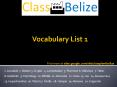 Vocabulary List 1