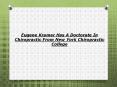 Eugene Kramer Has A Doctorate In Chiropractic From New York Chiropractic College