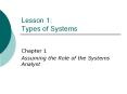 Lesson 1 : Types of Systems