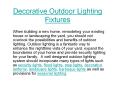 decorative outdoor lighting fixtures