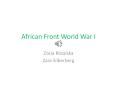 African Front, First World War