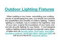 Outdoor Lighting Fixtures