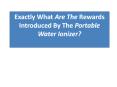 Exactly What Are The Rewards Introduced By The Portable Water Ionizer?