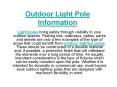 Outdoor Lighting Pole Information