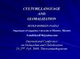 CULTURE,LANGUAGE,AND GLOBALIZATION