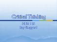 Critical Thinking Lesson One