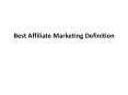 Affiliate Marketing Definition