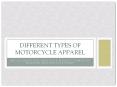 Different Types Of Motorcycle Apparel