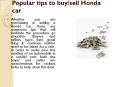 Popular tips to buy/sell Honda car