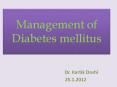 management of diabetes mellitus