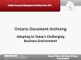 Ontario Document Archiving: Adapting to Today's Challenging Business Environment