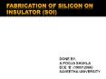 FABRICATION OF SILICON