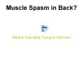 Muscle Spasm in Back Treatment