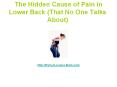 The Hidden Cause of Pain in Lower Back