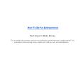 How To Be An Entrepreneur