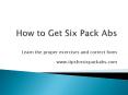 How To Get Six Pack Abs