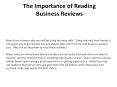 The Importance of Reading Business Reviews