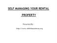 Self Managing Your Rental Property