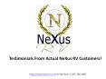 Customer Testimonials from NeXus RV Customers - Presentation 1