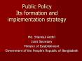 Public Policy formulation