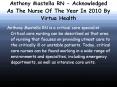 Anthony Mastella RN - Acknowledged As The Nurse Of The Year In 2010 By Virtua Health