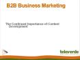 B2B Business Marketing:  The Continued Importance of Content Development - Televerde