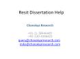 Resit Dissertation Help