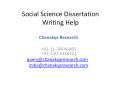 Social Science Dissertation Writing Help