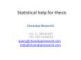 Statistical Help for Thesis