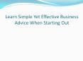 Business Advice
