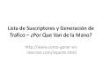 Como Generar Trafico y Construir Tu Lista al Mismo Tiempo