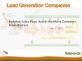 Lead Generation Companies: Helping Sales Reps Avoid the Most Common Deal-Busters