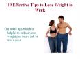Tips to Lose Weight in a Week