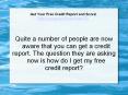 How do I get my Free Credit Report