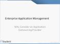 Enterprise Application Management - Why Consider an Application Outsourcing Provider