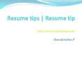 Resume tips | Resume tip