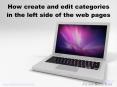 How create and edit categories in the left side of the web pages