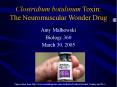 Clostridium botulinum Toxin: The Neuromuscular Wonder Dru
