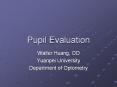 Pupil Evaluation Walter Huang, OD Yuanpei Universit