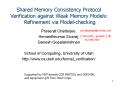 Shared Memory Consistency Protocol Verification against Weak Memory Models: Refinement via Model-checking