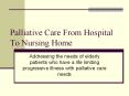 Palliative Care From Hospital To Nursing Home