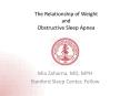 The Relationship of Weight and Obstructive Sleep Apnea