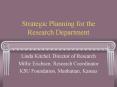 Strategic Planning for the Research Department