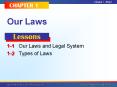 CHAPTER 1 Our Laws Lessons 1-1 Our Laws and Legal System 1-