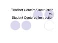 Teacher Centered Instruction vs. Student Centere