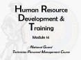 Human Resource Development & Training Module 14 Nationa