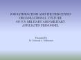 job satisfaction and the perceived organizational culture o