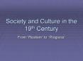 Society and Culture in the 19th Century From  Realism  to